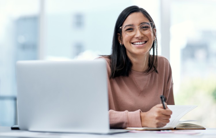 Girl working on computer