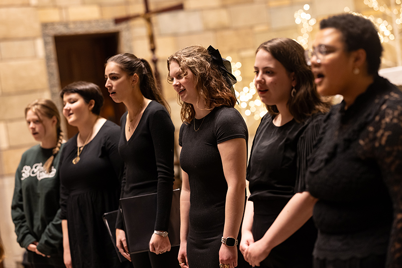 Choir singing in chapel