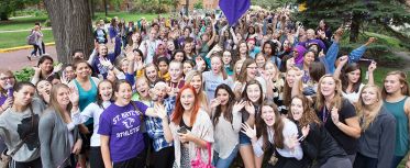 First year students posing for picture at opening celebration